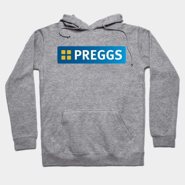 Preggs Pregnancy Greggs The Baker Logo Hoodie by Bevatron